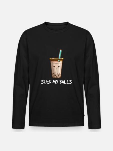 Suck my balls - Men's Premium Organic Long Sleeve Shirt - black