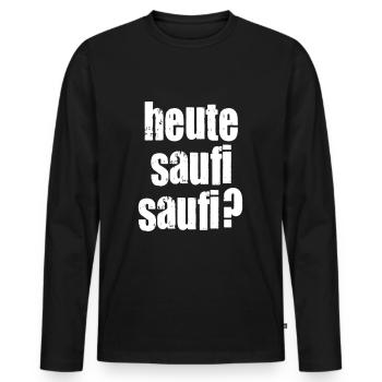 saufi saufi - Männer Premium Bio Langarmshirt - Schwarz - Vorne - Nico (187cm)