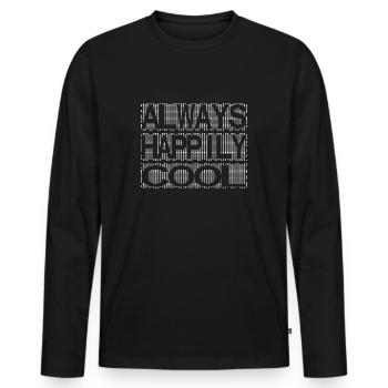 always happily cool - Männer Premium Bio Langarmshirt - Schwarz - Vorne - Nico (187cm)