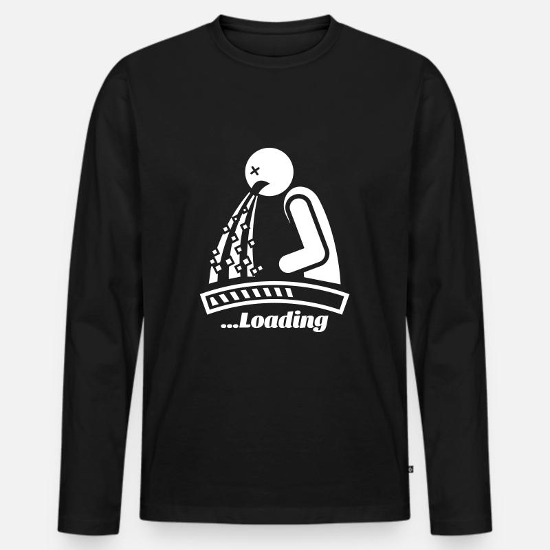 kotzen loading - Männer Premium Bio Langarmshirt - Schwarz