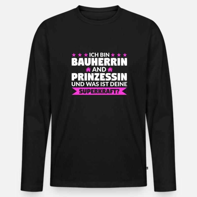 Bauherrin Bauherr Bauherrinnen Geschenk - Männer Premium Bio Langarmshirt - Schwarz