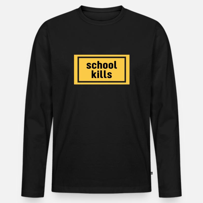Schulmorde - Männer Premium Bio Langarmshirt - Schwarz