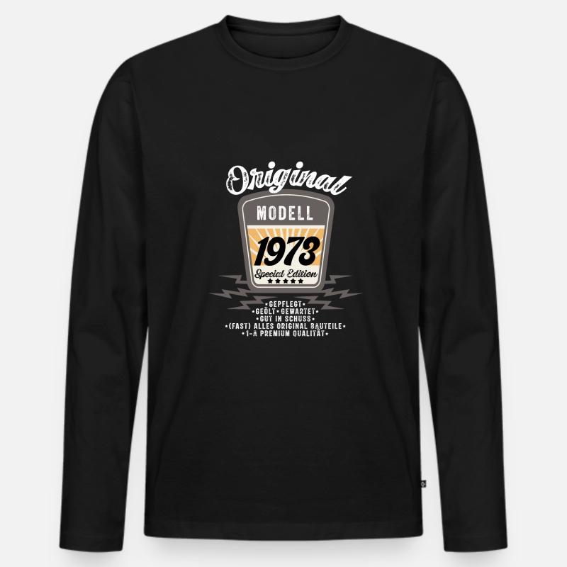 Modell 1973 - Männer Premium Bio Langarmshirt - Schwarz
