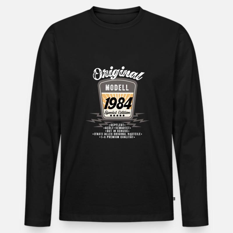 Modell 1984 - Männer Premium Bio Langarmshirt - Schwarz