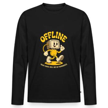 Bureau hors ligne PC Emails Ordinateur - T-shirt manches longues Premium bio Homme - noir - Devant - Nico (187cm)