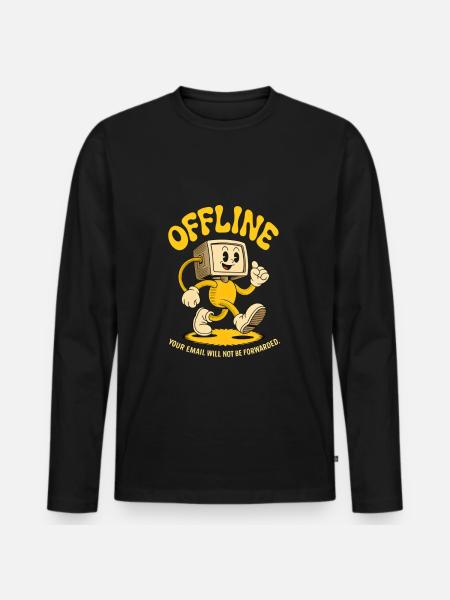 Offline Office PC Emails Computer - Men's Premium Organic Long Sleeve Shirt - black