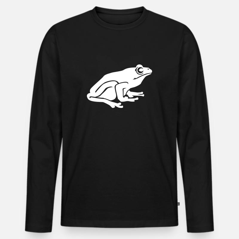 Frosch - Männer Premium Bio Langarmshirt - Schwarz