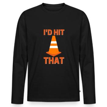 I'd hit that funny autocross Orange cone driver - Men's Premium Organic Long Sleeve Shirt - black - Front - Nico (187cm)