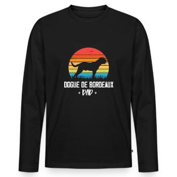 Dogue de Bordeaux - T-shirt manches longues Premium bio Homme - noir - Devant - Nico (187cm)