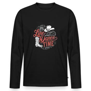 Line Dance Time Line Dancing Dancing - Men's Premium Organic Long Sleeve Shirt - black - Front - Nico (187cm)