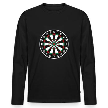Jeu de fléchettes Fléchettes Motif de fléchettes - T-shirt manches longues Premium bio Homme - noir - Devant - Nico (187cm)