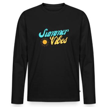 Summer Vibes - T-shirt manches longues Premium bio Homme - noir - Devant - Nico (187cm)