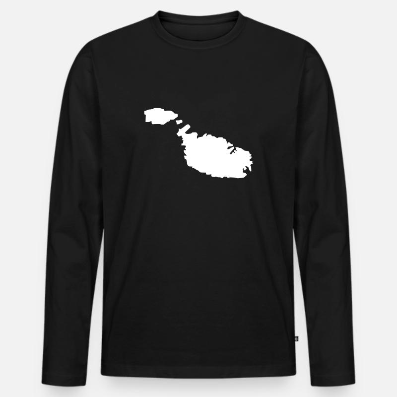 Malta - Männer Premium Bio Langarmshirt - Schwarz