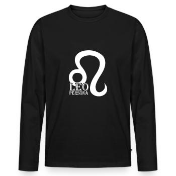 Sternzeichen Löwe Leo - Männer Premium Bio Langarmshirt - Schwarz - Vorne - Nico (187cm)