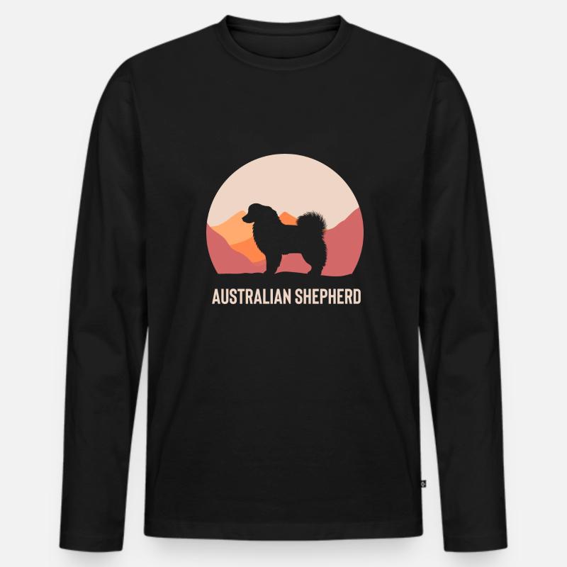 Australian Shepherd Geschenk - Männer Premium Bio Langarmshirt - Schwarz