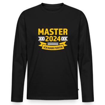 Master 2024 Master bestanden Master Abschluss Gesc - Männer Premium Bio Langarmshirt - Schwarz - Vorne - Nico (187cm)