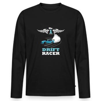 No. 1 Drift Racer - Men's Premium Organic Long Sleeve Shirt - black - Front - Nico (187cm)