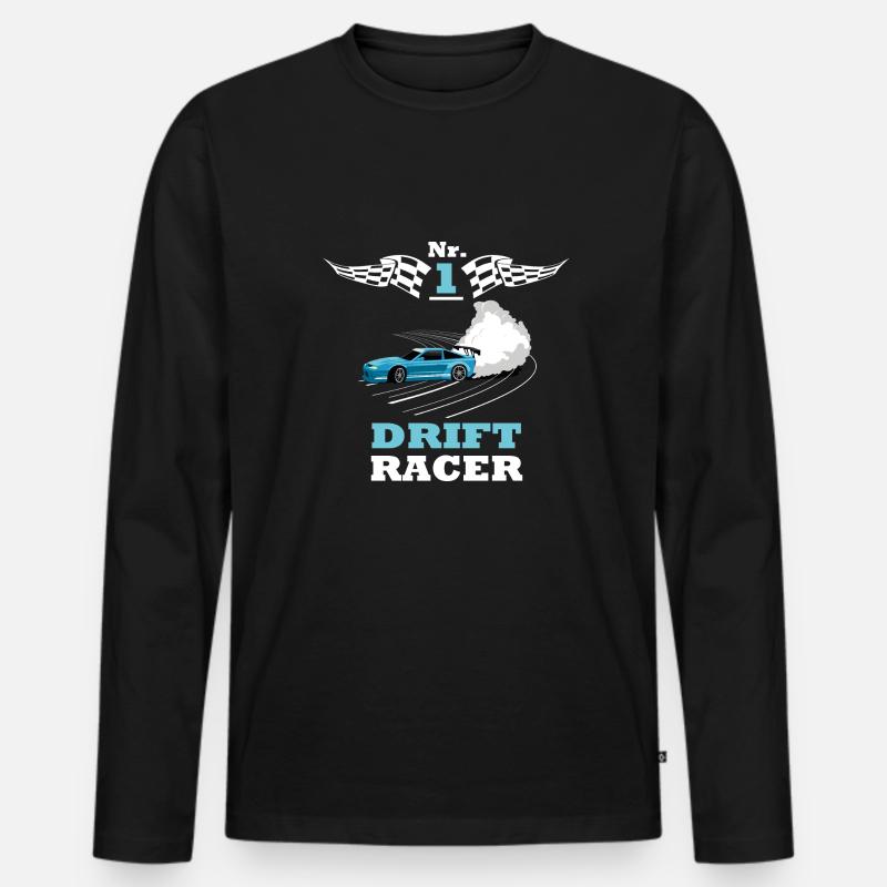 Nr 1 Drift Racer - Männer Premium Bio Langarmshirt - Schwarz