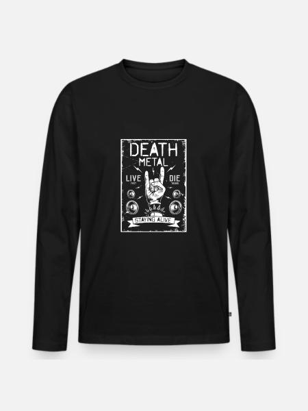 Metal Till Death Heavy Metal Band Death Metal - Ekologisk långärmad premium-T-shirt herr - svart