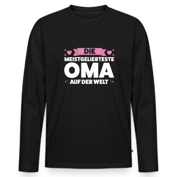 Oma Großmutter Großmütter Geschenk - Männer Premium Bio Langarmshirt - Schwarz - Vorne - Nico (187cm)