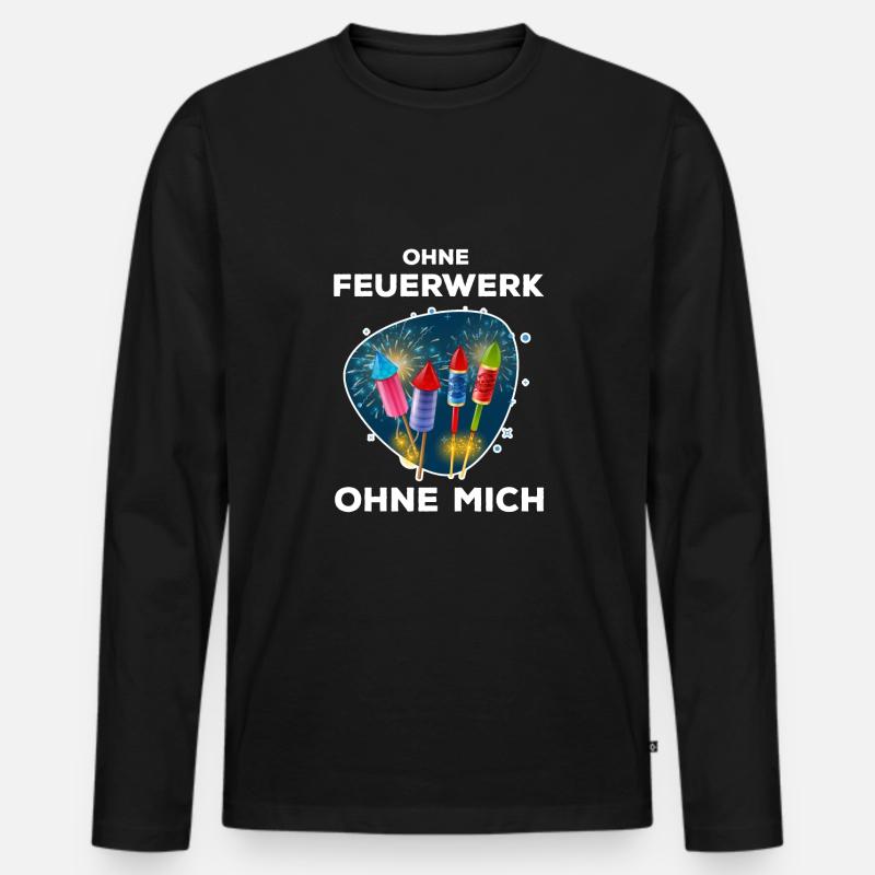 Pyrotechnik Feuerwerk Rakete Feuerwerker - Männer Premium Bio Langarmshirt - Schwarz