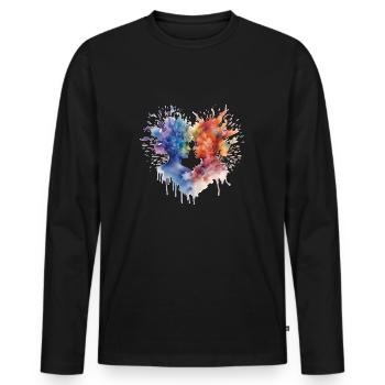 Pride Love Frauen abstrakt - Männer Premium Bio Langarmshirt - Schwarz - Vorne - Nico (187cm)
