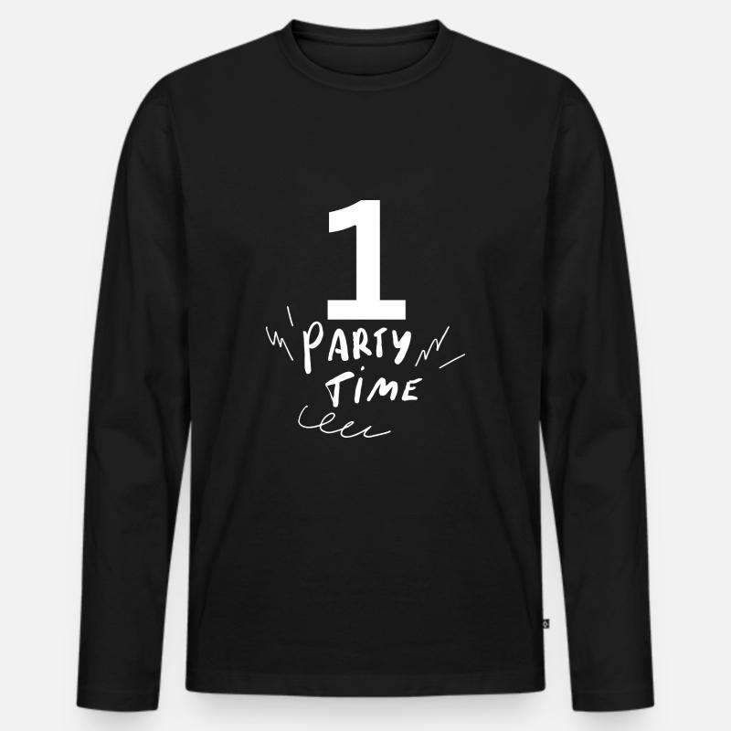 1 - Männer Premium Bio Langarmshirt - Schwarz