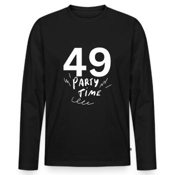 49 - Men's Premium Organic Long Sleeve Shirt - black - Front - Nico (187cm)