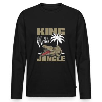 wild Kokosnuss urwald survival jungle Alligator - Männer Premium Bio Langarmshirt - Schwarz - Vorne - Nico (187cm)