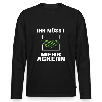Traktor Traktorfahrer "Ackern" Schlepper Bauernhof - Männer Premium Bio Langarmshirt - Schwarz - Vorne - Nico (187cm)