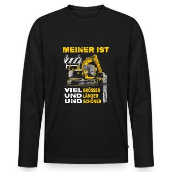 Excavator Excavator Shovel Excavator Driver Construction Site - Men's Premium Organic Long Sleeve Shirt - black - Front - Nico (187cm)