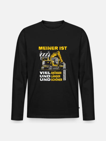 Bagger Baggerschaufel Baggerfahrer Baustelle - Männer Premium Bio Langarmshirt - Schwarz