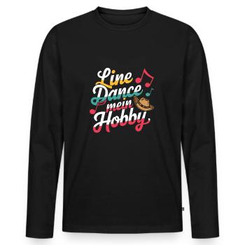 Line Dance mein Hobby - Männer Premium Bio Langarmshirt - Schwarz - Vorne - Nico (187cm)