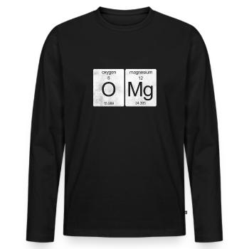 OMG table périodique - T-shirt manches longues Premium bio Homme - noir - Devant - Nico (187cm)
