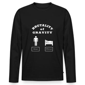 Brutality of Gravity Physics Newton - Men's Premium Organic Long Sleeve Shirt - black - Front - Nico (187cm)