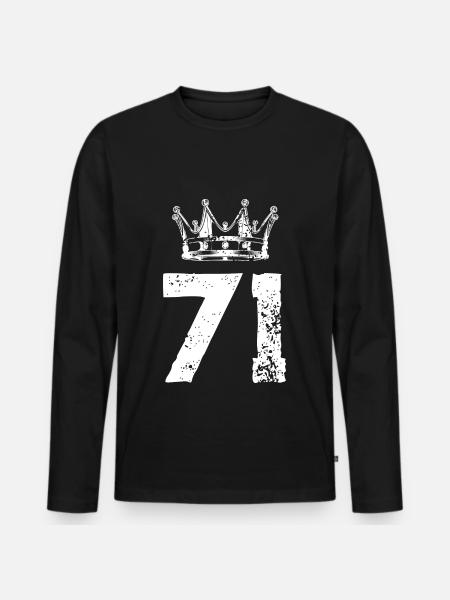 71 Number crown - Men's Premium Organic Long Sleeve Shirt - black