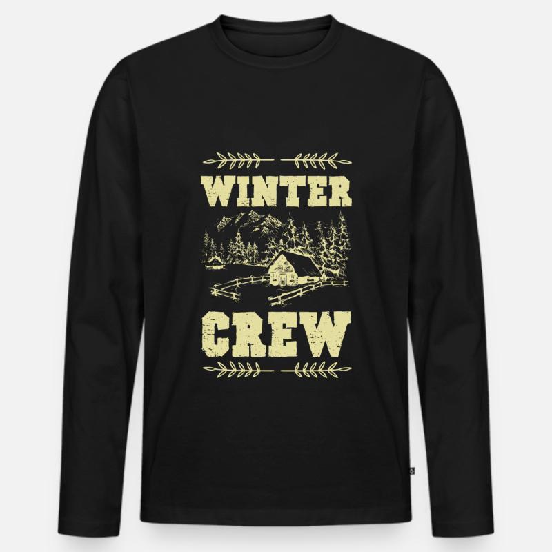 winter crew - Männer Premium Bio Langarmshirt - Schwarz