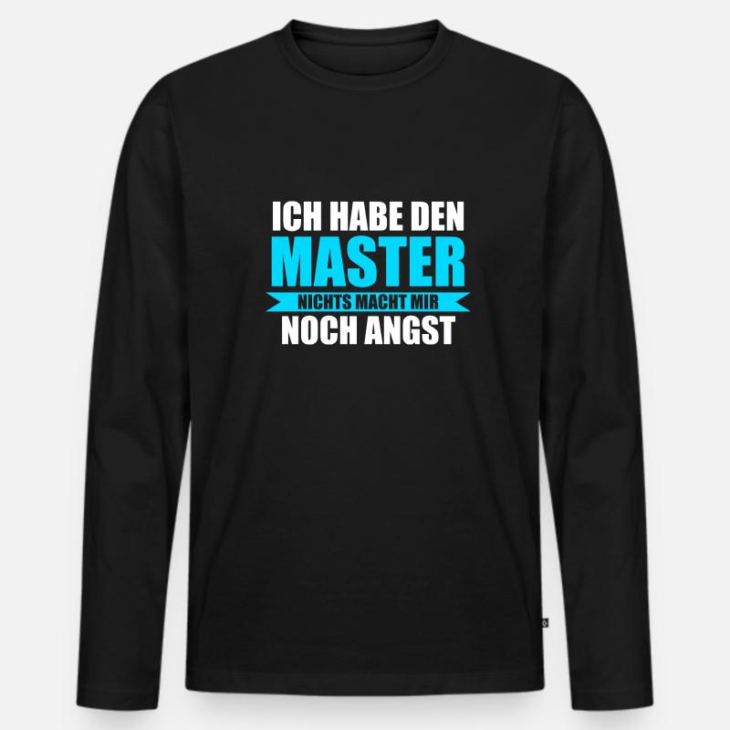 Master Prüfung Masterabschluss Geschenk - Männer Premium Bio Langarmshirt - Schwarz