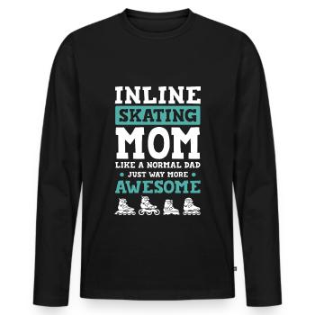 Skate Mama - T-shirt manches longues Premium bio Homme - noir - Devant - Nico (187cm)