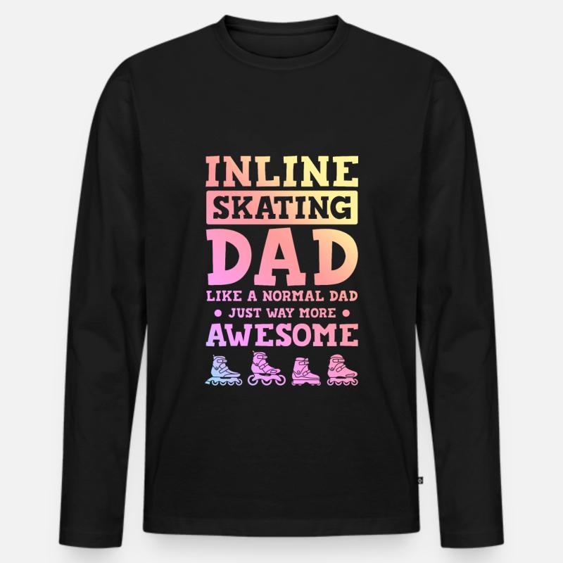 skate papa spruch - Männer Premium Bio Langarmshirt - Schwarz