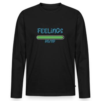 Les sentiments ont été supprimés - T-shirt manches longues Premium bio Homme - noir - Devant - Nico (187cm)