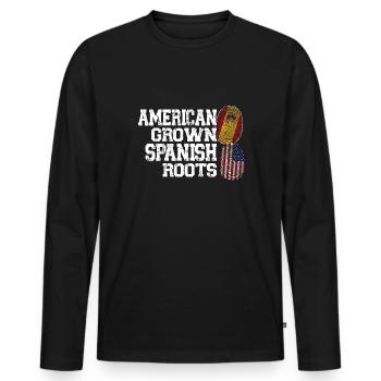 Spanisch Spanien Spanische Wurzeln Geschenk - Männer Premium Bio Langarmshirt - Schwarz - Vorne - Nico (187cm)