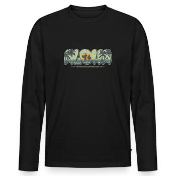 Aloha - Endless Summer on Waikiki Beach - Men's Premium Organic Long Sleeve Shirt - black - Front - Nico (187cm)