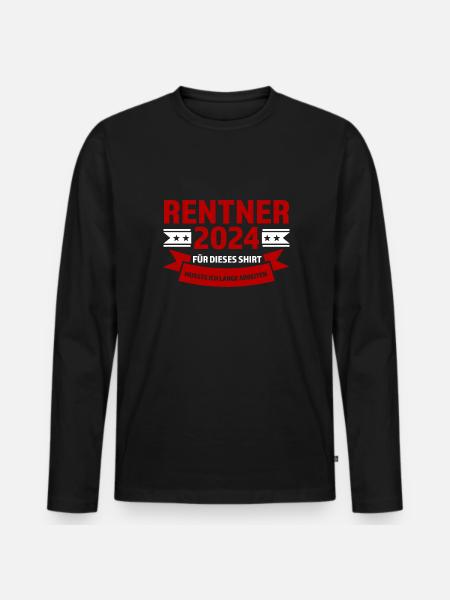 Rentner 2024 Rente Rente 2024 Geschenk - Männer Premium Bio Langarmshirt - Schwarz