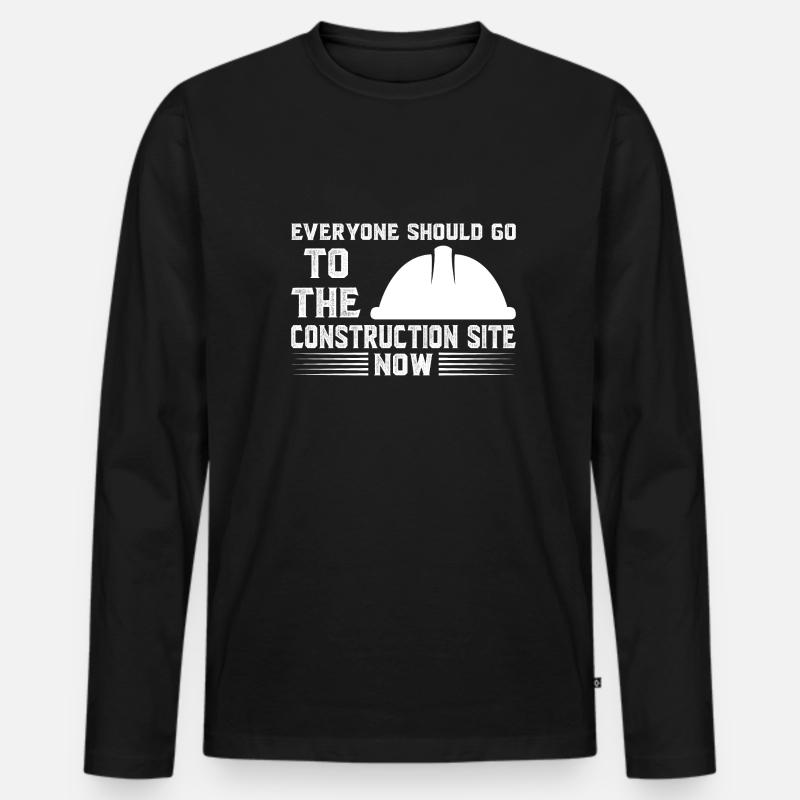 Baustelle Bauherr Geschenk - Männer Premium Bio Langarmshirt - Schwarz
