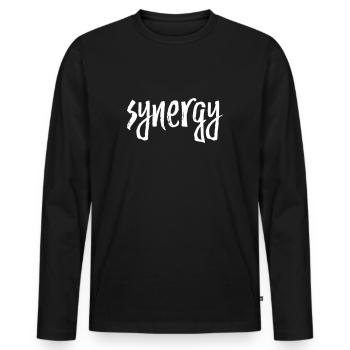Synergie - T-shirt manches longues Premium bio Homme - noir - Devant - Nico (187cm)