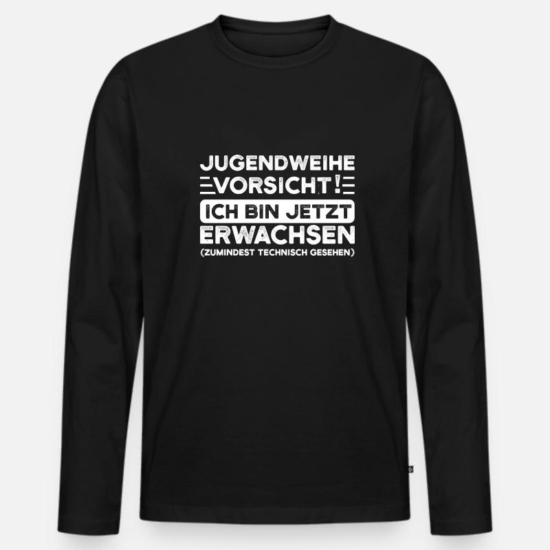 Jugendweihe Jugend Jugendfeier Geschenk - Männer Premium Bio Langarmshirt - Schwarz