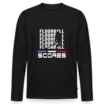 floorball players floorball scores floorball - Men's Premium Organic Long Sleeve Shirt - black - Front - Nico (187cm)
