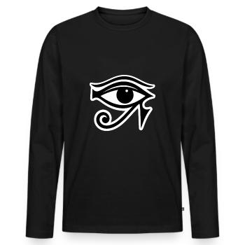 Symbole de l’œil d’Horus en Égypte - T-shirt manches longues Premium bio Homme - noir - Devant - Nico (187cm)