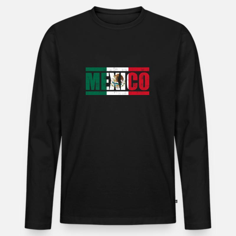 Mexiko - Männer Premium Bio Langarmshirt - Schwarz